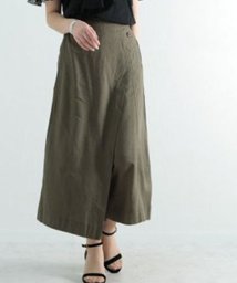 Sawa a la mode(サワアラモード)/巻きスカート風ゆったりロングパンツ/グリーン