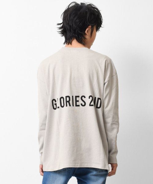 GLORIES LINE(グローリーズ ライン)/バックロゴロングTシャツ/ライトグレー
