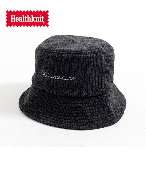 Healthknit リブニットハット バケットハット メンズ 帽子 Healthknit ヘルスニット ブランド ロゴ 刺繍 Hat Cap リブ ブラック ヘルスニット Healthknit Magaseek