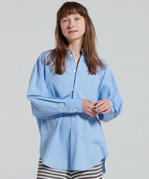 MACPHEE(MACPHEE)/ファインコットンブロード レギュラーカラーシャツ/63ライトブルー