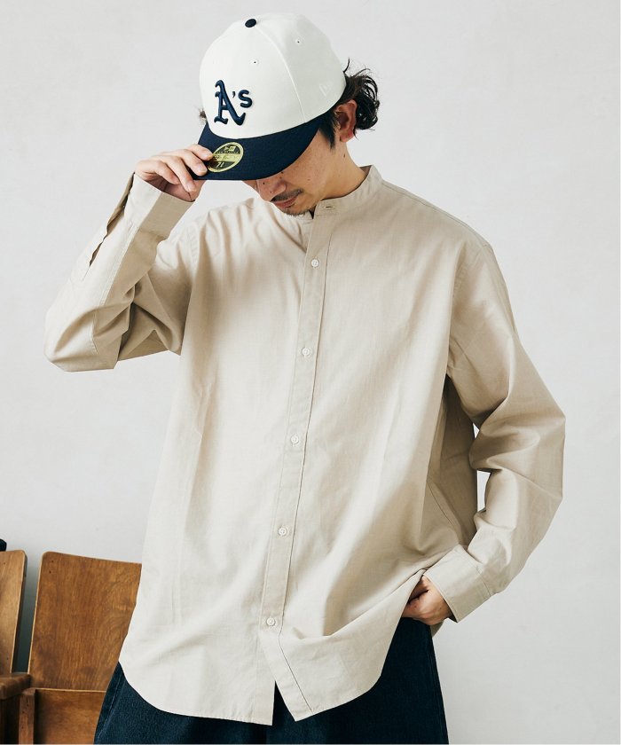 END ON END COTTON バンドカラーシャツ(504498202) | ジャーナルスタンダード レリューム メンズ(JOURNAL  STANDARD relume Men's) - MAGASEEK