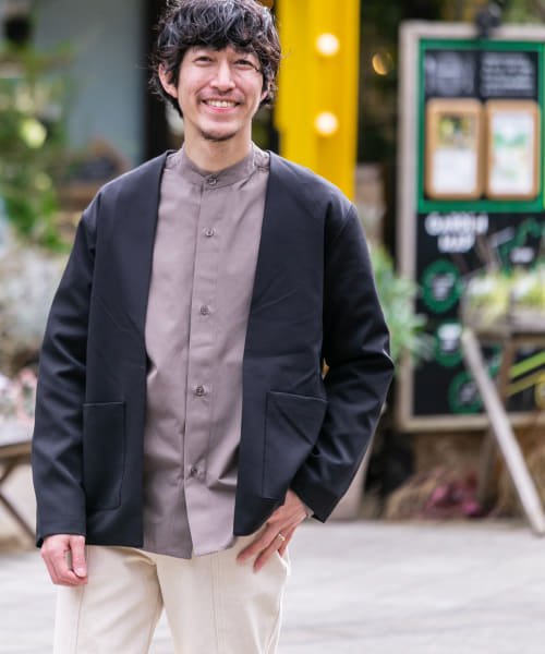 セール ストレッチノーカラー ジャケットカーディガン アイテムズアーバンリサーチ メンズ Items Urbanresearch Magaseek