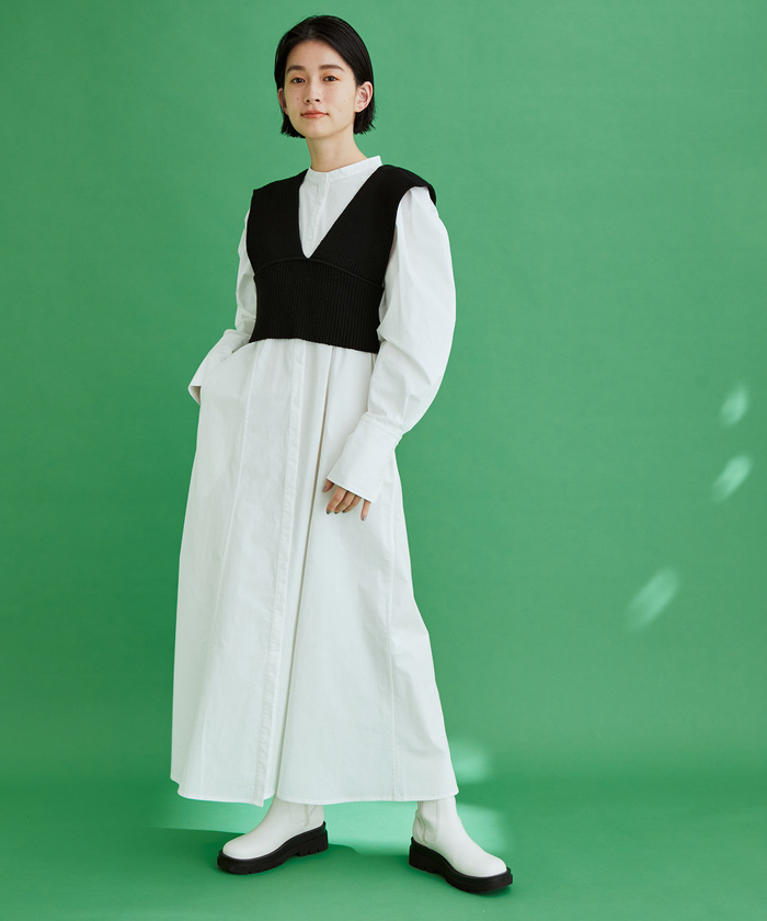 一部直営店舗 Web限定 ビスチェコンビシャツワンピース アダム エ ロペ Adam Et Rope Magaseek