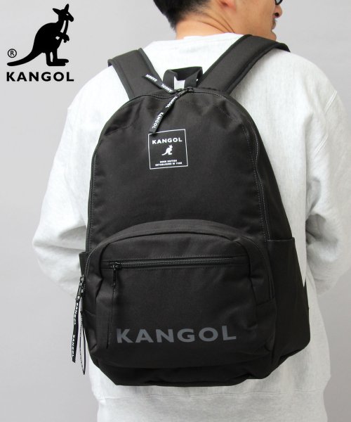 KANGOL(KANGOL)/KANGOL カンゴール ロゴプリント デイパック バックパック リュック A4収納 通勤 通学 学生 大人 アウトドア 旅行/ブラック