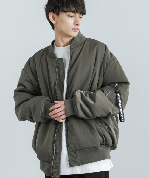 Ma 1 フライトジャケット 中綿 メンズ レディース ブルゾン ライトアウター カジュアル ミリタリー オーバーサイズ ビッグシルエット ドロップショルダー ロッキーモンロー Rocky Monroe Magaseek