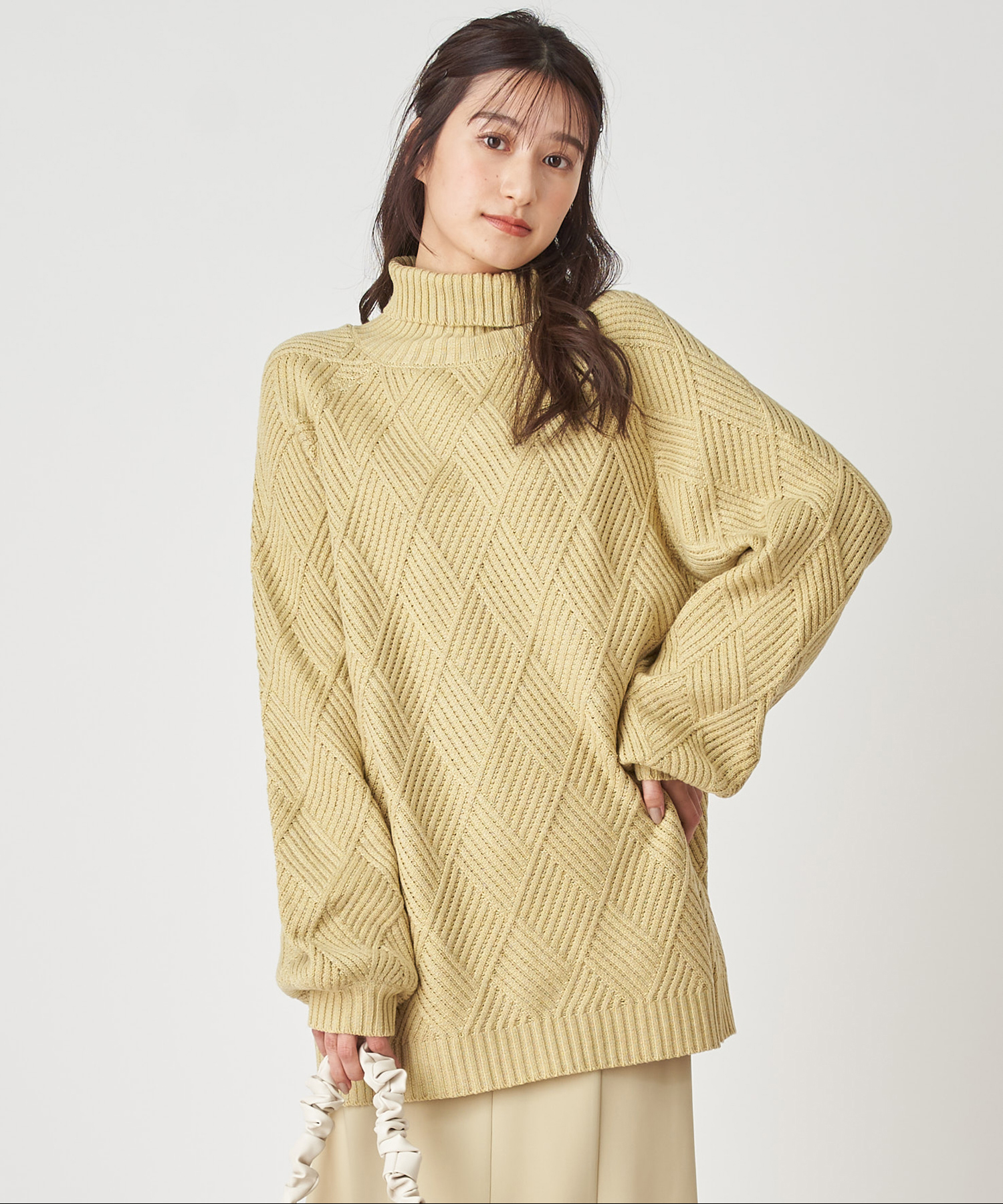 【M_】CABLE KNIT チュニック
