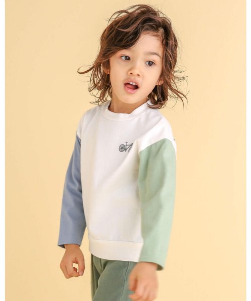 ノイユ エーム べべ Noeil Aime Bebe 袖 配色 自転車 ロゴ プリント Tシャツ 80 130cm Magaseek ノイユ エーム べべ Noeil Aime Bebe 袖 配色 自転車 ロゴ プリント Tシャツ 80 130cm Magaseek