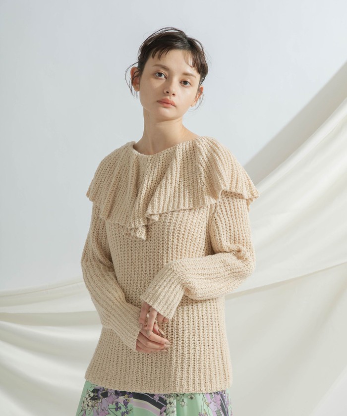 GRACE CONTINENTAL - 2021aw GRACE CONTINENTAL ボーダークルーニットトップ クルーニットトップ / GRACE CONTINENTAL | GRACE CONTINENTAL