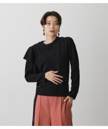 AZUL by moussy(アズールバイマウジー)/2WAY SHORTVEST LAYERED KNIT/BLK