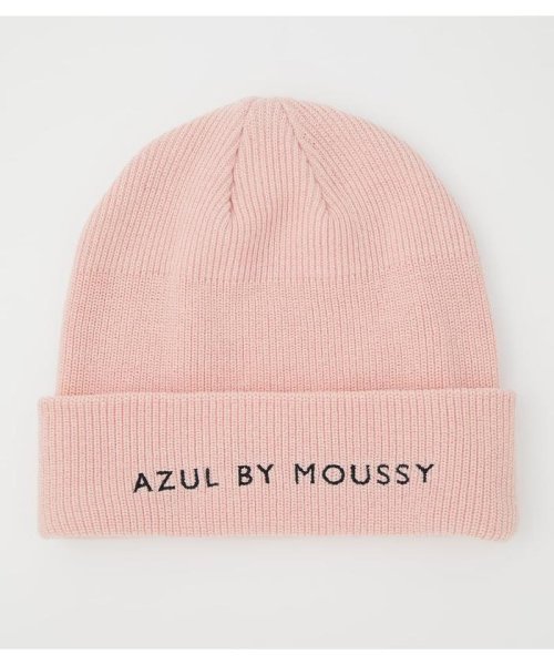 AZUL by moussy(アズールバイマウジー)/AZULBYMOUSSY LOGO KNIT CAP/L/PNK1