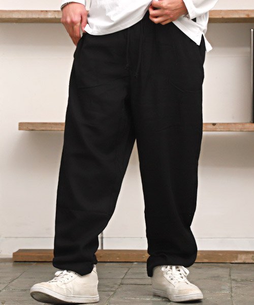セール ワイドイージーパンツ ワイドパンツ メンズ チェック イージーパンツ ラグスタイル Luxstyle Magaseek