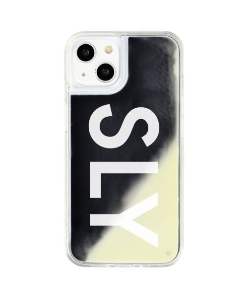 SLY(スライ)/iphone13 ケース SLY スライ ネオンサンドケース/logo スマホケース iphone13 ケース きらきら かわいい キラキラ iphone13ケ/白×黒
