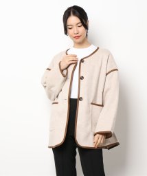 aimoha(aimoha（アイモハ）)/ミドル丈PUパイピングコート 韓国ファッション ワンピース/ホワイト