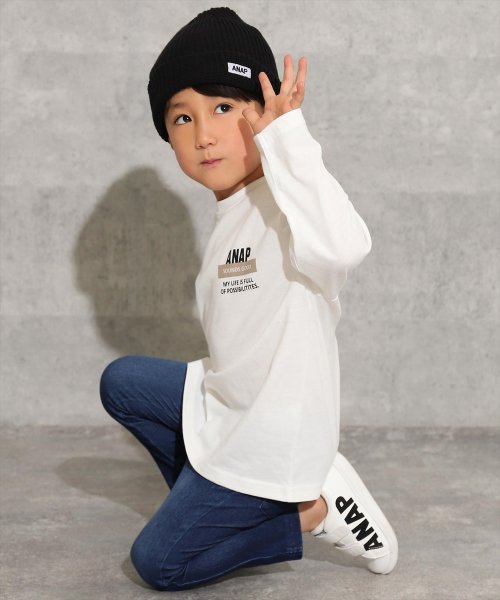 抗菌防臭バックロゴビッグロンt アナップキッズ Anap Kids Magaseek