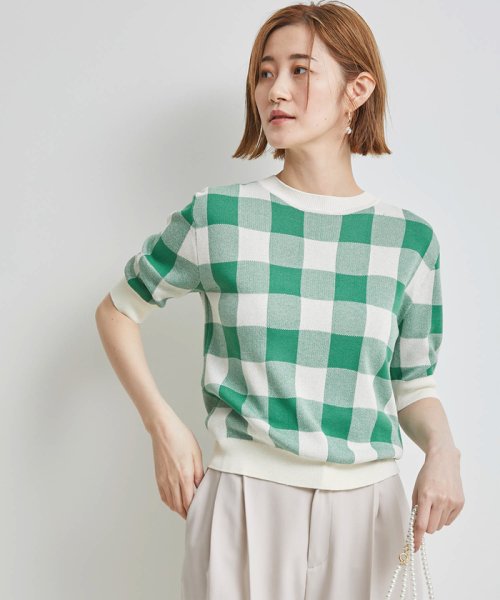 セール 芳根京子さん着用アイテム ギンガムチェックニットプルオーバー ロペピクニック Rope Picnic Magaseek