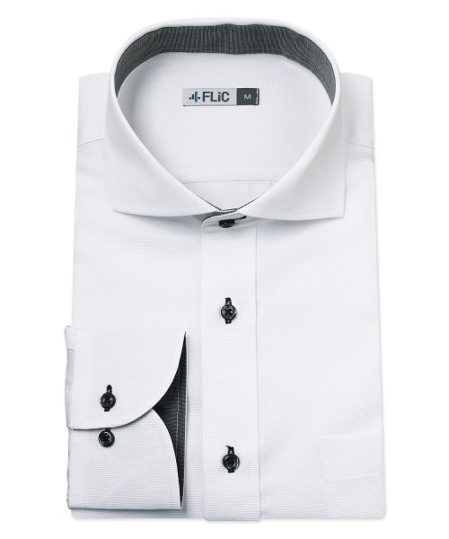 FLiC(フリック)/吸湿発熱素材 暖かい ワイシャツ メンズ ビジネスシャツ Yシャツ yシャツ カッターシャツ ドレスシャツ シャツ フォーマル ビジネス ノーマル スリム スマ/ホワイト