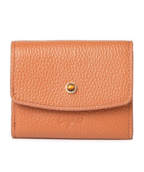 UNGRID bag(アングリッド　バッグ)/牛革天然石ブローチ　フラップ三つ折りミニ財布/CAM