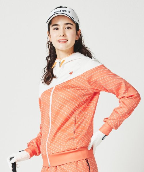 le coq sportif GOLF (ルコックスポルティフ（ゴルフ）)/【マシュマロタッチ】グラフィックパーカー(はっ水/ストレッチ)【アウトレット】/オレンジ