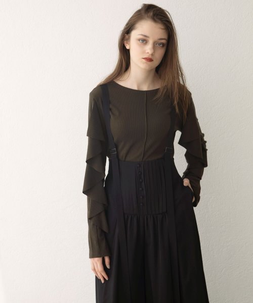 MIELI INVARIANT(ミエリ インヴァリアント)/Ruffle Sleeve Tops/カーキ