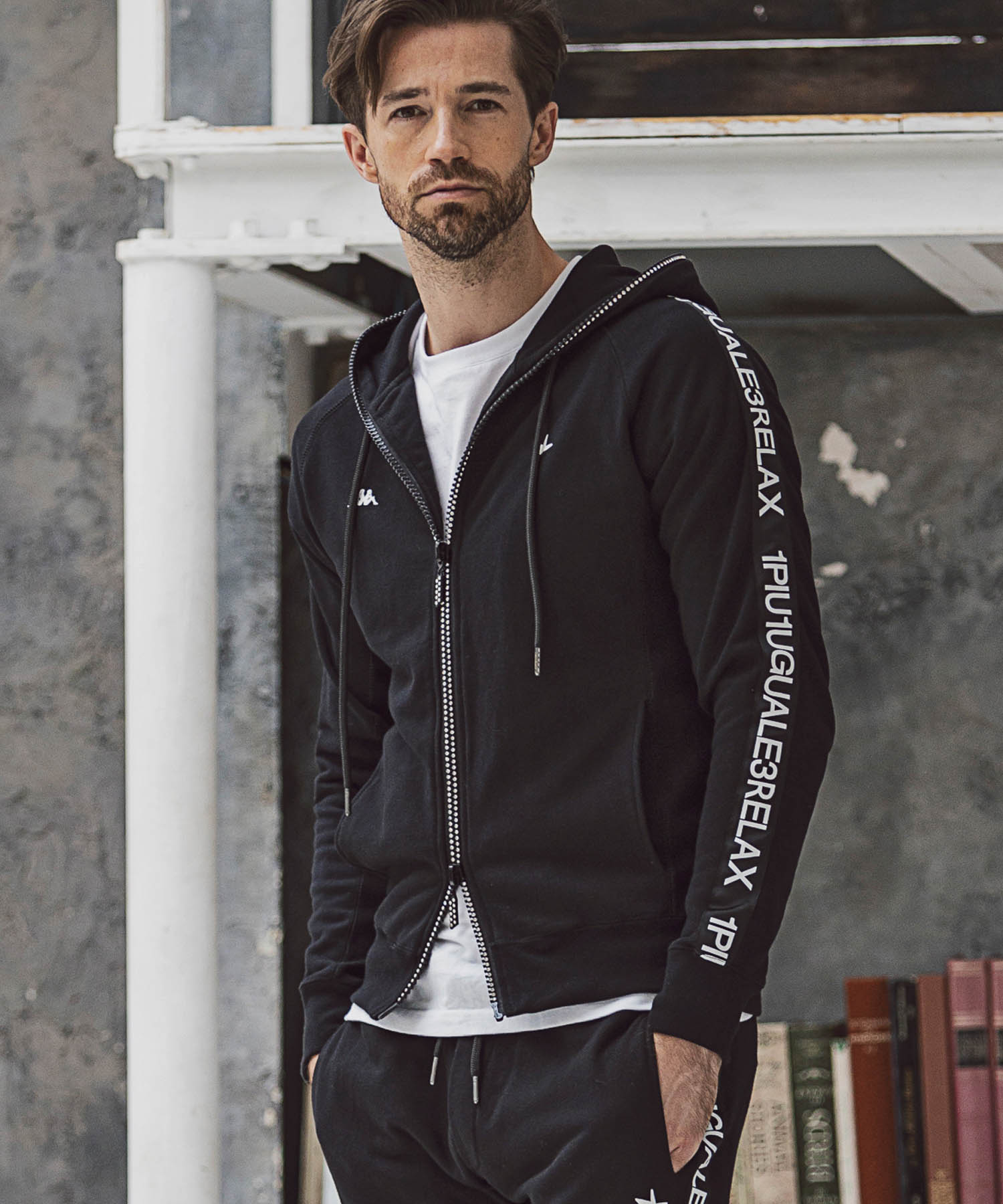 ヘビースウェットラインストーンジップパーカー(504507731)｜HANKYU