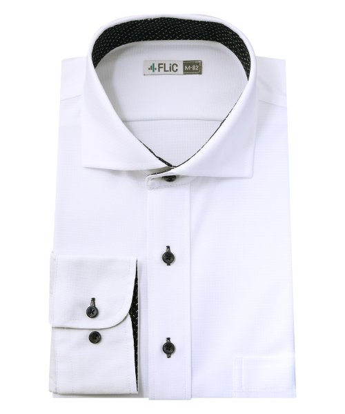 時短シャツ ノーアイロン ワイシャツ ニットシャツ ストレッチ ポロシャツ メンズ シャツ ビジネス ホリゾンタル ワイド Yシャツ カッターシャツ 長袖 吸水 フリック Flic Magaseek