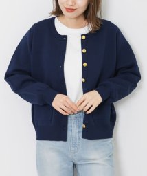 URBAN RESEARCH Sonny Label(アーバンリサーチサニーレーベル)/金ボタンクルーネックショートカーディガン/ネイビー