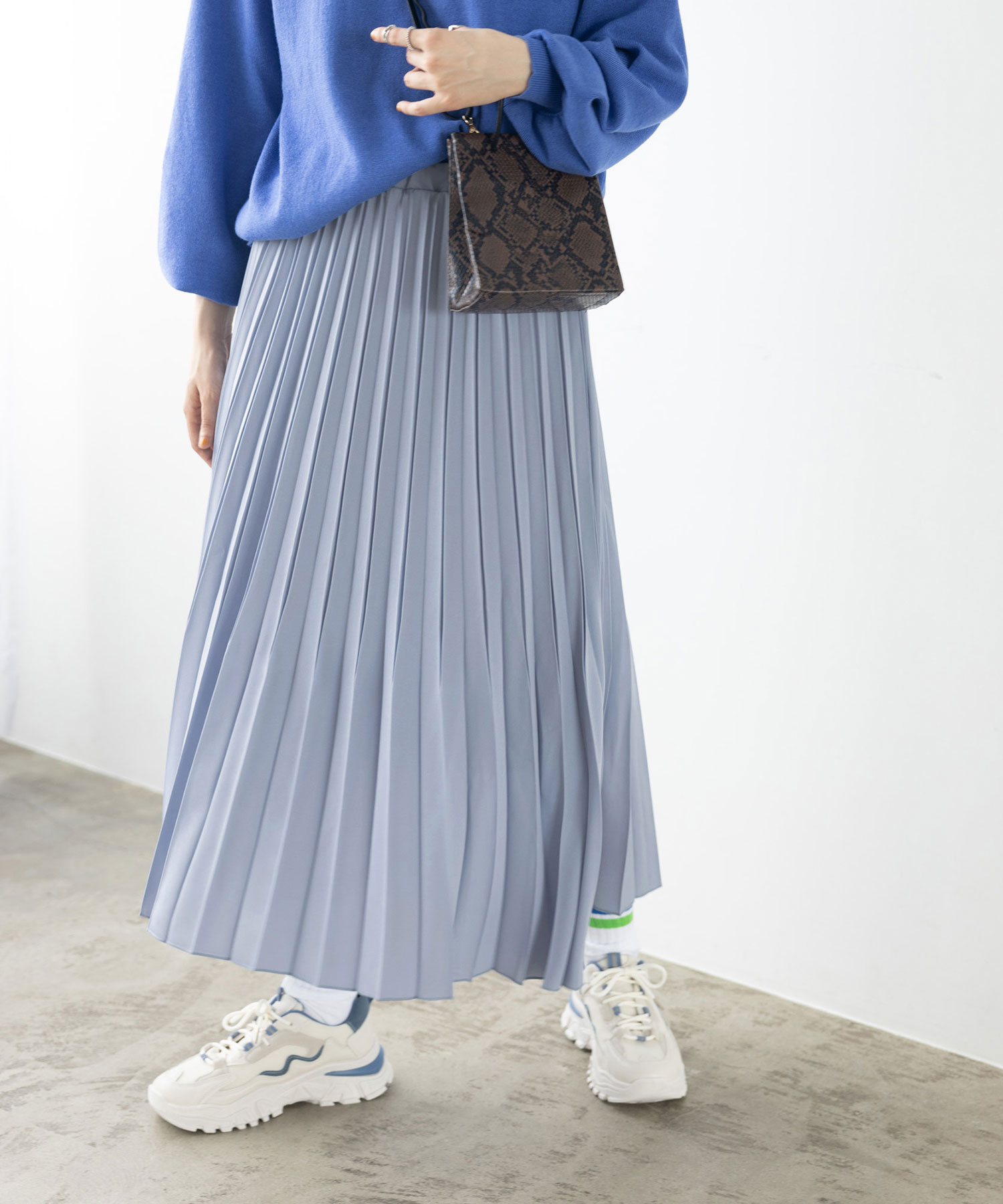 【新品タグ付き】Plus Blue プラスブルー タック プリーツ スカート