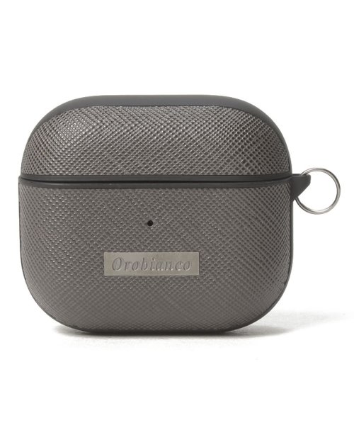 Orobianco（Smartphonecase）(オロビアンコ（スマホケース）)/"スクエアプレート" PU Leather 【AirPods（第3世代） Case】/GRAPHITE