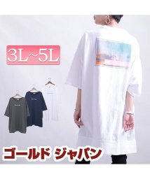 GOLD JAPAN/大きいサイズ レディース ビッグサイズ バックプリントビッグTシャツチュニックワンピース/504501143