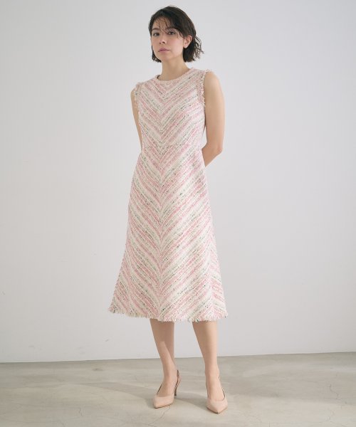 アナイ Anayi セットアップ対応商品 ファンシーツイードフレア ワンピース Magaseek