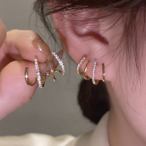 セール ラインストーン キラキラ ピアス 韓国風 ミニミニストア Miniministore Magaseek