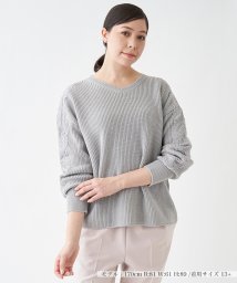 Leilian PLUS HOUSE(レリアンプラスハウス)/チュールレース使いセーター【NEMIKA】/グレー系