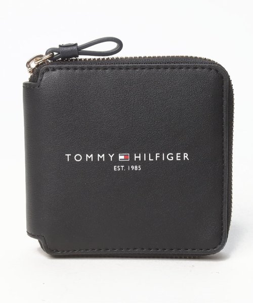 TOMMY HILFIGER(トミーヒルフィガー)/ロゴスモールジップウォレット/ブラック
