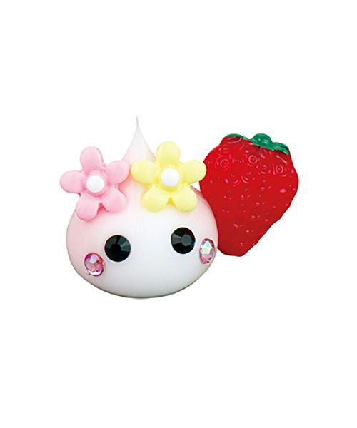 いちご付ピンクと黄色の花ほっぺちゃんオブジェ サン宝石 サン宝石 Magaseek