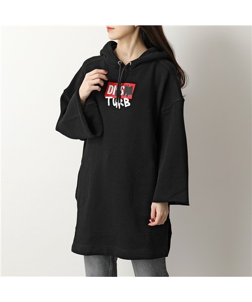 セール Diesel ディーゼル スウェット ワンピース D Sharp Hood A 0deak レディース プルオーバー パーカー ロゴ 9xx ディーゼル Diesel Magaseek
