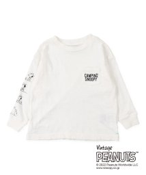 DENIM DUNGAREE(デニムダンガリー)/天竺 SNOOPY GO CAMPING 長袖 Tシャツ/ホワイト