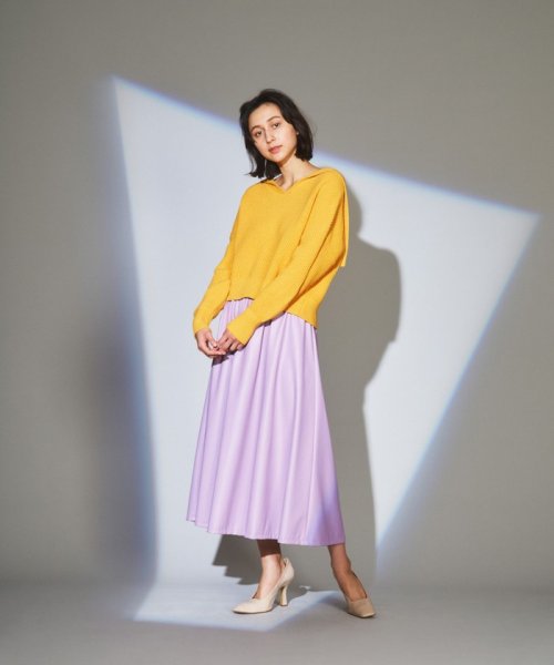 フェイクレザースカート 