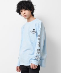 RAT EFFECT(ラット エフェクト)/CONVERSE別注袖ロゴプリントロゴTシャツ/サックス