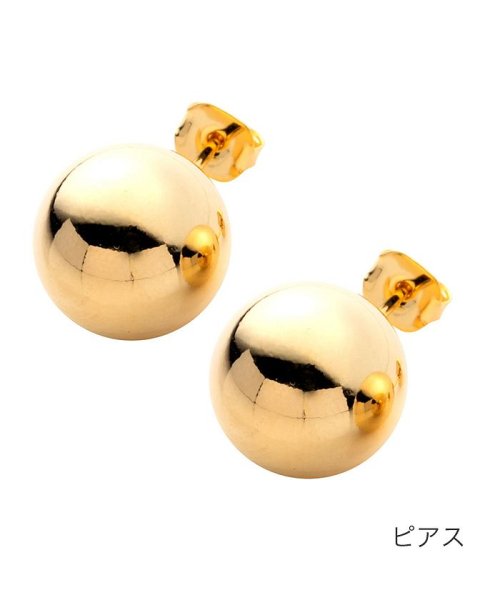 cream dot(クリームドット)/艶めく一粒メタルボールのシンプルピアス/ゴールド系1