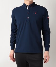 le coq sportif GOLF (ルコックスポルティフ（ゴルフ）)/ボタンダウンストレッチ長袖ポロシャツ(吸汗速乾/ストレッチ/UVケア)【アウトレット】/ネイビー