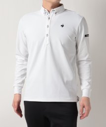 le coq sportif GOLF (ルコックスポルティフ（ゴルフ）)/ボタンダウンストレッチ長袖ポロシャツ(吸汗速乾/ストレッチ/UVケア)【アウトレット】/ホワイト