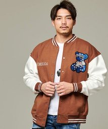 Rumsoda ベアワッペン貼付けロゴ刺繍スタジャン メンズ ブランド スタジアムジャンパー ブルゾン ジャケット ワッペン ロゴ 刺繍 ベア 熊 カジュアル エスビーセレクト Sb Select Magaseek