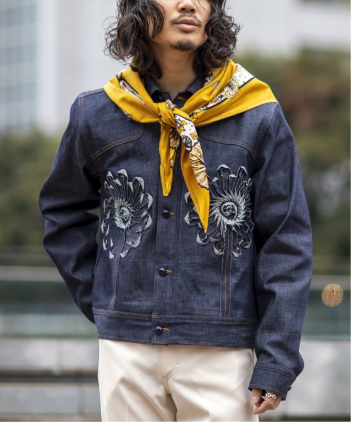 【Sasquatchfabrix. / サスクワァッチファブリックス】 FLOWER DENIM JACKET