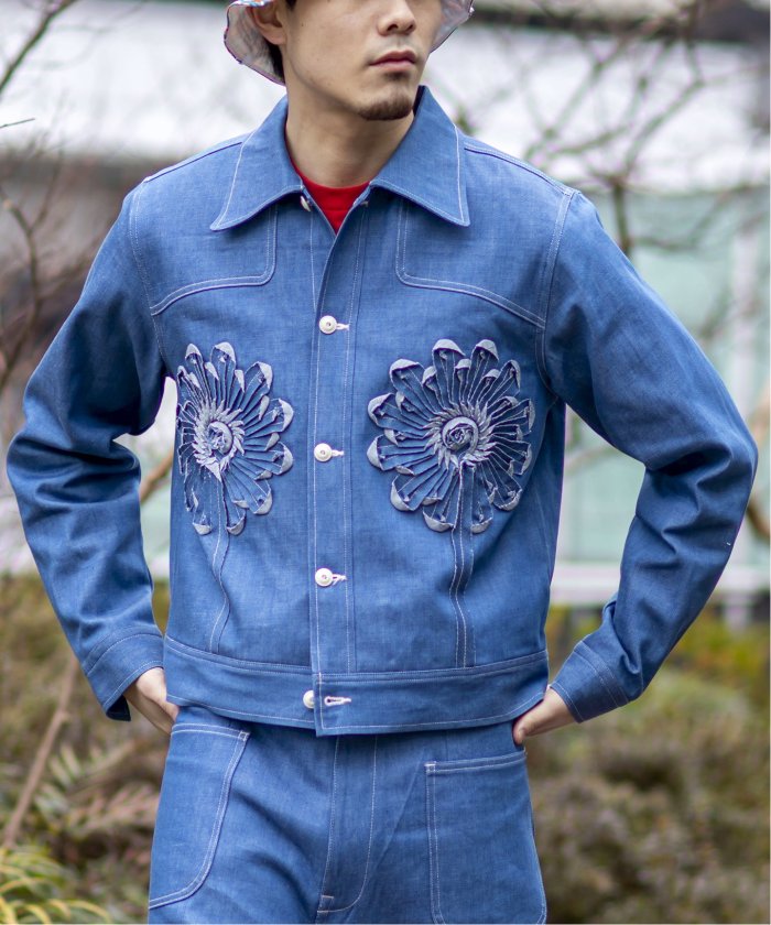 【Sasquatchfabrix. / サスクワァッチファブリックス】 FLOWER DENIM JACKET