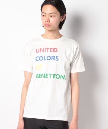 VacaSta Swimwear(men)(バケスタ　スイムウェア（メンズ）)/【BENETTON】ロゴ配色半袖ＴＥＥ/ホワイト