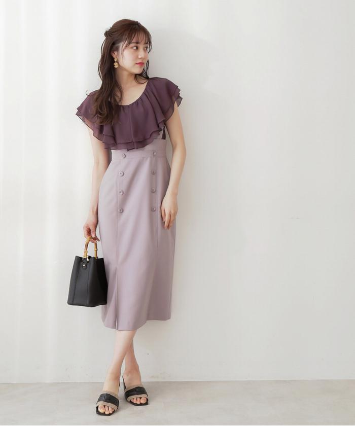 セール タックヘムハイウエストタイトジャンスカ プロポーション ボディドレッシング Proportion Body Dressing Magaseek