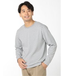 TAKA-Q/リップルボーダー クルーネック 長袖 メンズ Tシャツ カットソー カジュアル インナー ビジネス ギフト プレゼント/504522217