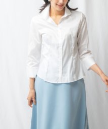 NARA CAMICIE(ナラカミーチェ)/コットンツイルスタンド衿シャツ/ホワイト