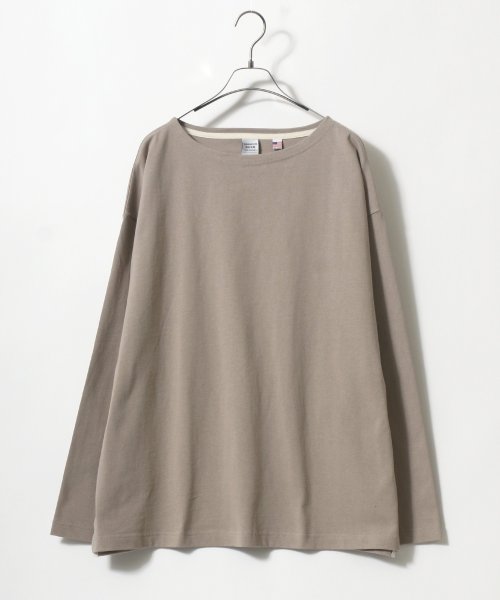 ANPAS(ANPAS)/【ANPAS】USA cotton Wide Silhouette Basque Shirt/USAコットン ワイドシルエット バスクシャツ メンズ ロンT/ベージュ