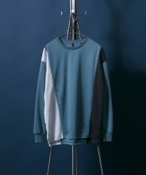 ANPAS(ANPAS)/【ANPAS】Punch the dough Sweatshirt/ポンチ 配色切り替え  スウェットトレーナー/サックス